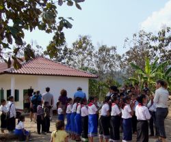 First group visit the new school :